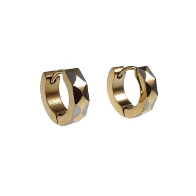 ∅13mm x 4mm Oorringen Unisex - RVS Zilverkleur-Goudkleur - Bicolor Oorbellen Dames - Heren