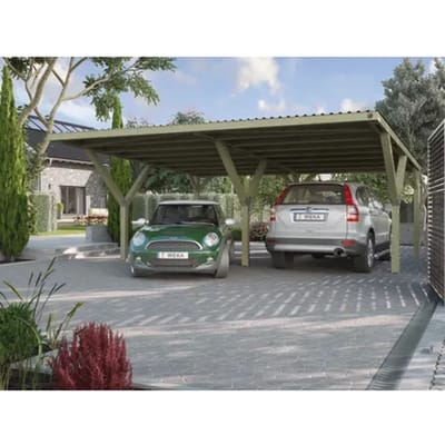 Weka Y-carport 612 Met Stalen Dak 588x362cm