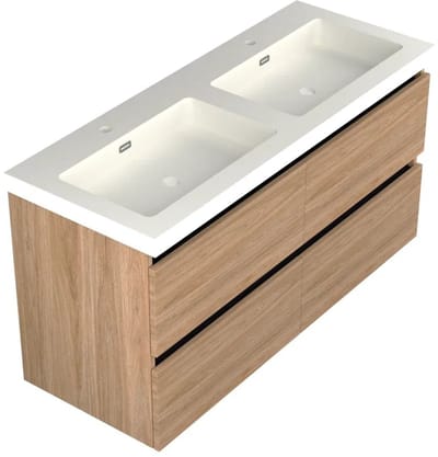 Dutchline Badmeubel Onderkast - Uludag - 120x46cm - 4 Lades - 2 Uitsparingen
