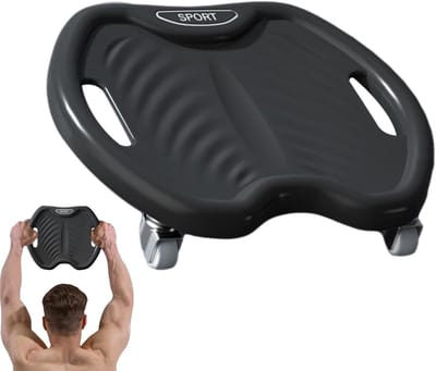 Buikspierroller - Fitness Wiel - Core Training - Ergonomisch Handvat - Vier Wielen - Zwart
