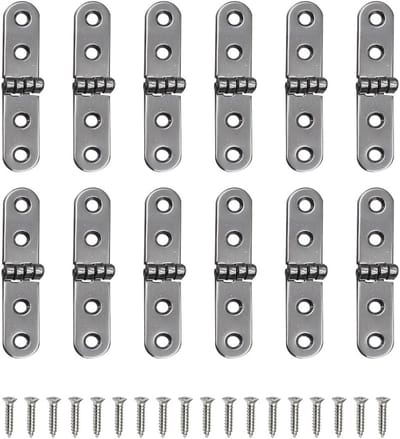 12 Deurhengsels met 48 Hinge Schroeven - Ideaal voor Houten Dozen, Sieradenboxen en Opbergdozen, Perfect voor Meubels en Kluisjes