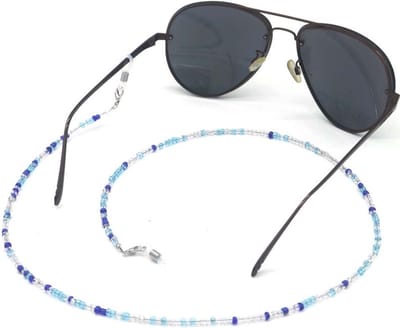 Zonnebrilkoord - kralen - blauw - zomer - strand - beach - vrouwen - accessoire - zonnebril – hip