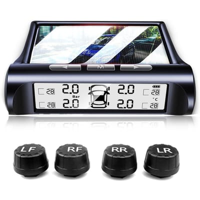 Slimme autobandenspanningsmeter TPMS Zonne-energie laadsysteem Universeel wielspanningsalarm CD-bandenspanningssensor