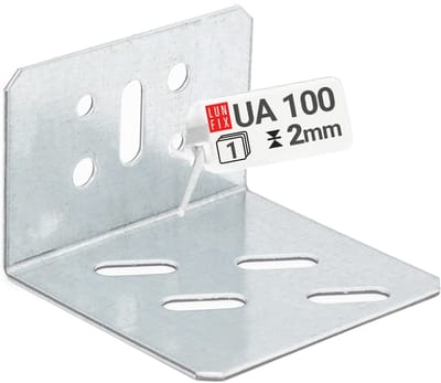 LUN FIX - Deurpost 80x55x90mm - 1 Stuk - Verzinkt - Droogbouw - Aanslaghoek met Verstelgaten 2mm Materiaaldikte