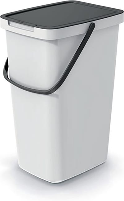 Keden GFT of rest afvalbak - creme wit - 20L - afsluitbaar - 23 x 29 x 45 cm - klepje/hengsel - afval scheiden