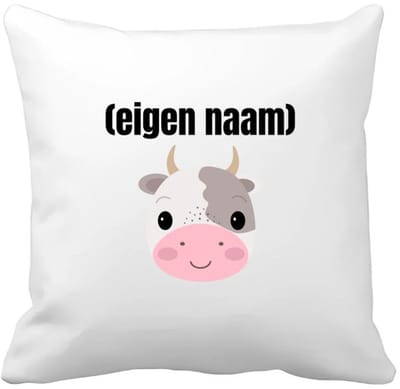 Akyol - koeienkop met eigen naam Kussen hoes - Koe - boeren/koeien liefhebbers - iemand die houdt van koeien - verjaardag - cadeau - kado - 40 bij 40 cm