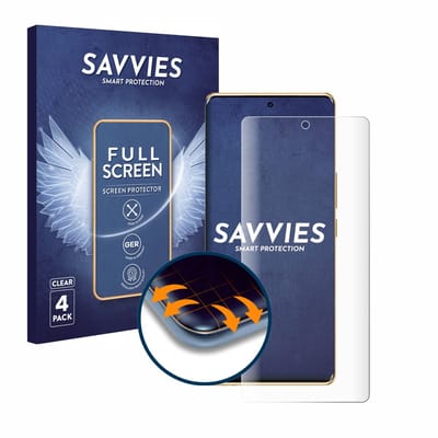 Savvies - Screenprotector voor Infinix Note 40 Pro - Folie Beschermfolie transparant volledig dekking 4 Stuks