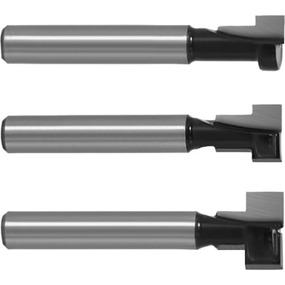 3PCS Fraise à défoncer trou de serrure pour bois Queue 14in Noir Fraise à bois Défonceuse pour ouverture de trou