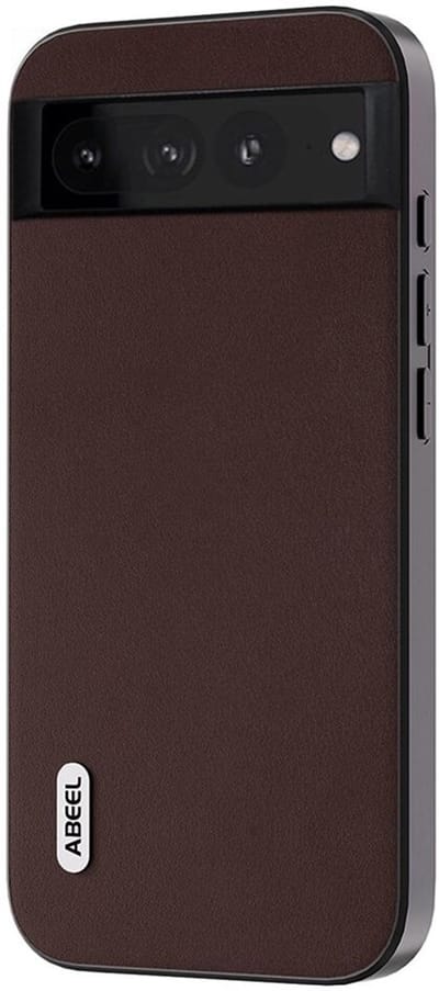 ABEEL Hoesje Geschikt voor Google Pixel 8 - Back Cover met Nappa Textuur - Echt Leer Case - Coffee