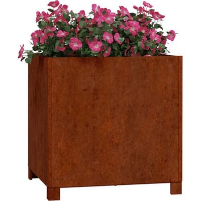 vidaXL - Plantenbakken - met - poten - 2 - st - roestig - 50x50x50 - cm - cortenstaal