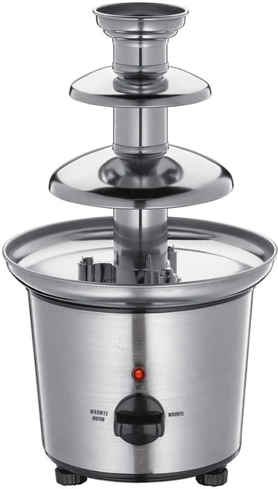 RVV® Chocoladefontein - Chocolade fontein - Chocolade druppels - Zilver - 19cm x 19cm x 33cm