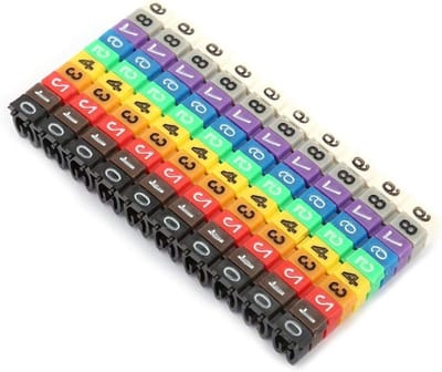 Kleurige Clip-On Plastic Kabel Labels met C-vorm voor 0-9 Nummercodering - Geschikt voor Meerdere Kabels (100 stuks, 2.5mm²)