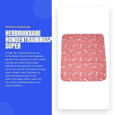 Dailygoods- Hondentrainingspads Herbruikbaar - 70 x 80 cm - Super Absorberend - Mat voor Honden - Puppy Training Pads - Geschikt voor Konijnen/Katten/Cavia's