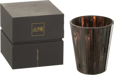 J-Line geurkaars Noa - Woody Aurora - glas - bruin - large - 60U