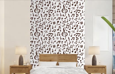 Behang - Fotobehang Muzieknoten - Patronen - Muziek - Breedte 140 cm x hoogte 220 cm