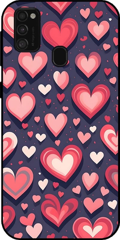 Smartphonica Telefoonhoesje Geschikt voor Samsung Galaxy M31 met Hartjes Opdruk - TPU Backcover Case With Heart Design geschikt voor Samsung Galaxy M31