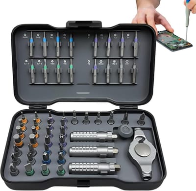 Ratel Schroevendraaier - Precisie Tool - Klusjes Thuis - Magnetische Grip - 55 Delig - Grijs