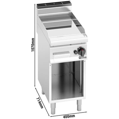 GGM Gastro Gas Bratplatte - 6,9 kW - Glatt - mit glänzendem Finish Zilver