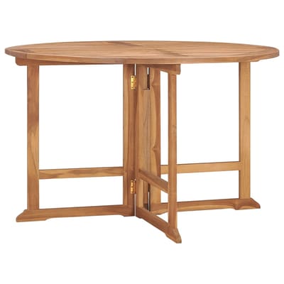 vidaXL - Tuintafel - inklapbaar - Ø110x75 - cm - massief - teakhout