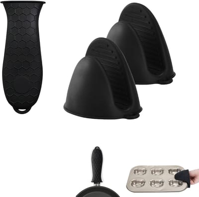 Dailygoods- Ovenhandschoenen Hittebestendig - Siliconen 240°C - Antislip - Duurzaam - 3 Stuks - Flexibel en Waterdicht - Kookhandschoenen