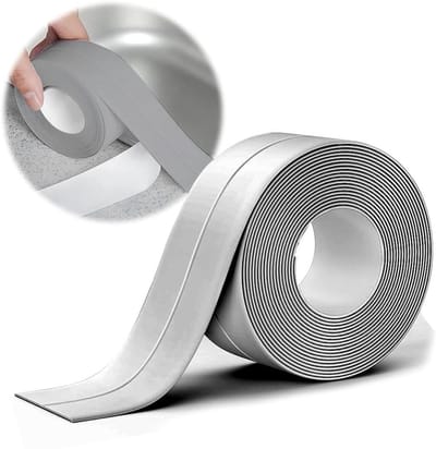 Zelfklevende Plinten in Grijs - 16 x 16 mm, 20 m PVC, Flexibele Strips voor Badkamers, Keukens en Badkuipen