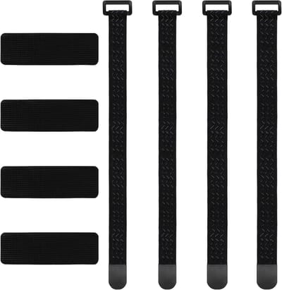 Set van 4 Elastische Straps met Sluitingen, Antislip Kabelbinders voor Organisatie, Ideaal voor Fietsslangen en Uitschuifbare Kabels, 2 Maten