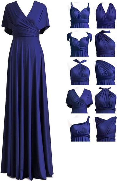 Multiway Bruidsmeisjesjurk Lange Maxi Convertible Wrap Jurk Flattering voor Iedereen