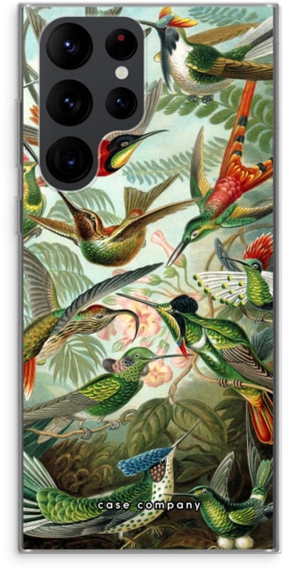 Case Company® - Hoesje geschikt voor Samsung Galaxy S22 Ultra hoesje - Haeckel Trochilidae - Soft Cover Telefoonhoesje - Bescherming aan alle Kanten en Schermrand