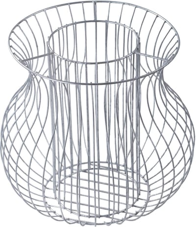 KADAX Schanskorfbloempot, weerbestendige gegalvaniseerde stalen plantenmand, ronde plantenbak voor tuin, terras, stenen, bloemen, stenen mand, verhoogde bloembak, plantenbak (Ø 49 cm, H: 46 cm)
