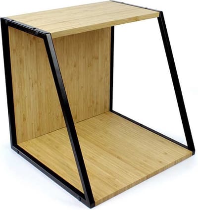 NorStone Vinyl LP Case zwart metaal met bamboo 345 x 345 x 330 mm (W x H x D) per stuk