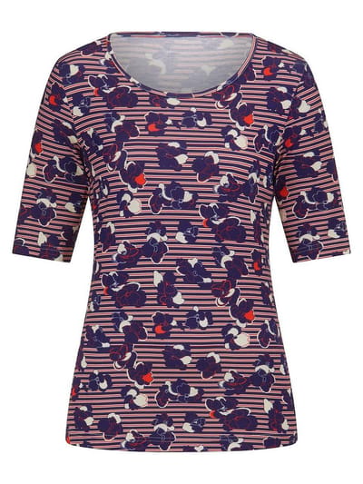 Shirt ronde hals Van Peter Hahn blauw