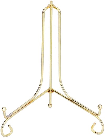 Dailygoods- Plaatstandaard met metalen ronde beugel - Display Standaard - Porseleinen Plaat - Wandklokken - Fotolijst - Geschikt voor fotoalbum - Displaystandaard