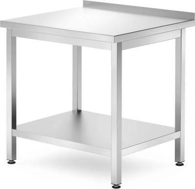 HENDI Muur werktafel met schap – roestvast staal – verstelbare voeten – 800x700x850 mm