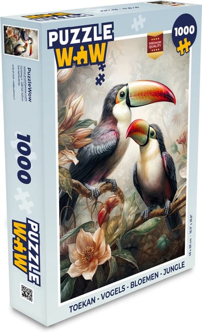 Puzzel Toekan - Vogels - Bloemen - Jungle - Legpuzzel - Puzzel 1000 stukjes volwassenen