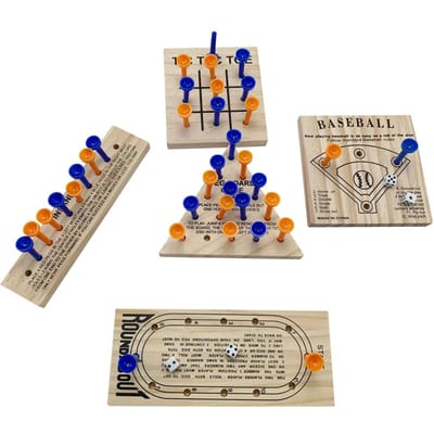 Houten Speelgoed Mini Schaaktafel Speelbord Spel Boter-kaas-en-eieren Prikbord Spel Ontspanning Interactie Speelgoed voor Kinderen Strijdspellen beige