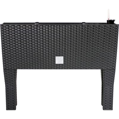 Deuba Plantenbak Hoog - Polyrattan 30 Liter - 60x25x46cm Antraciet