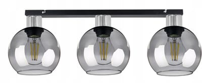 Chromen Plafondlamp met 3 Glazen Bollen - Stijlvol Loft Design