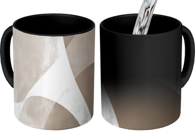 Magische Mok - Foto op Warmte Mokken - Koffiemok - Vloeiende vlakken - Harmonieus - Golvend - Magic Mok - Beker - 350 ML - Theemok