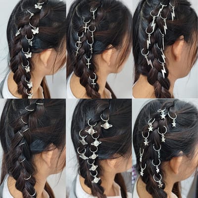 60x Haarringen en Vlechtringen Zilver - Metalen Haarsieraden voor Vlechten en Dreadlocks