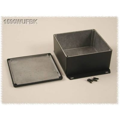 Hammond Electronics 1590WUFBK Universele behuizing 119.5 x 119.5 x 59 Aluminium Zwart 1 stuk(s)