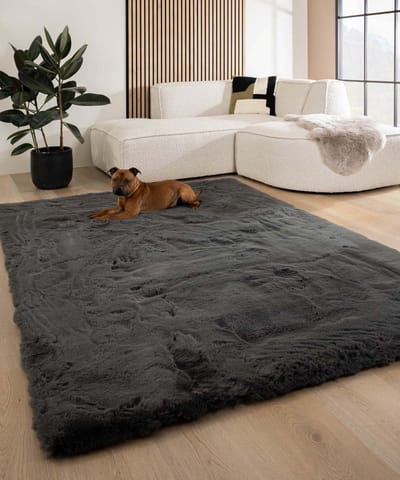 Fluffy vloerkleed - Comfy Deluxe donkergrijs 230x330