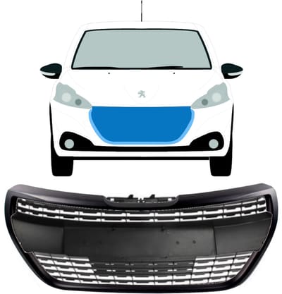 Zwarte grill voor Peugeot 208 2015-2019 ALLURE / Set