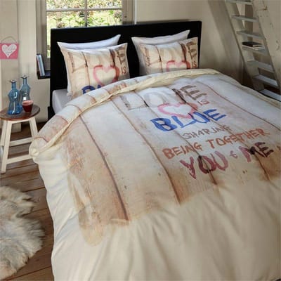 Dreamhouse Bedding Love is Blue - Dekbedovertrekset - Lits-Jumeaux - 240x200/220 + 2 kussenslopen 60x70 - Blauw