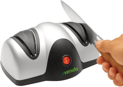 Messenslijper - Elektrische Messenslijper – 2-fasen slijpsysteem – 40W – Veilig & snel – Antislip voetjes – Compact design - Avenido AV 4529