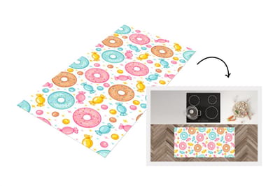 Keukenloper - Loper keuken - Snoep - Donuts - Patronen - 120x60 cm - Keukenloper vinyl
