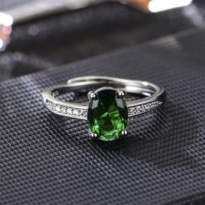 POMOiii Groene Zirkoon Temperament Elegante Ringen Voor Vrouwen Charme Bruiloft Verloving Fijne Sieraden Nieuwe Trendy Adjustable Opening