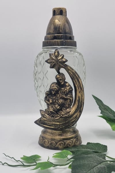 Herdenkingslicht, Z415, Kerststal, Goud, Grafkaars, Graflicht, Graflantaarn, Kerst