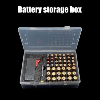 Batterij Opbergkoffer - Batterijhouder - Thuis Organiseren - Sterke Enkelvoudige Vorm - 235x153x62 mm - Grijs