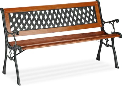 tuinbank - 2 personen - 125 breed - tot 180 kg - hout - gietijzer