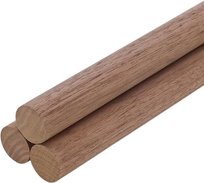 3 Stuks Walnoot Houten Dowel Stokken 2.5x30cm Onbehandeld Hout voor Creatieve Klussen, DIY Projecten en Cake Plugs
